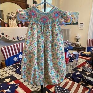 Mom & Me Smocked Infant Girls Romper siE 12 months